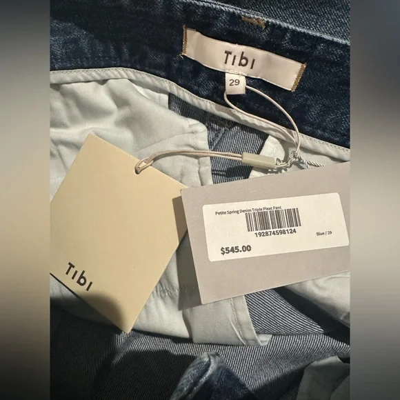 Tibi Triple Pleat Jeans in Classic Blue - Picture 6 of 8